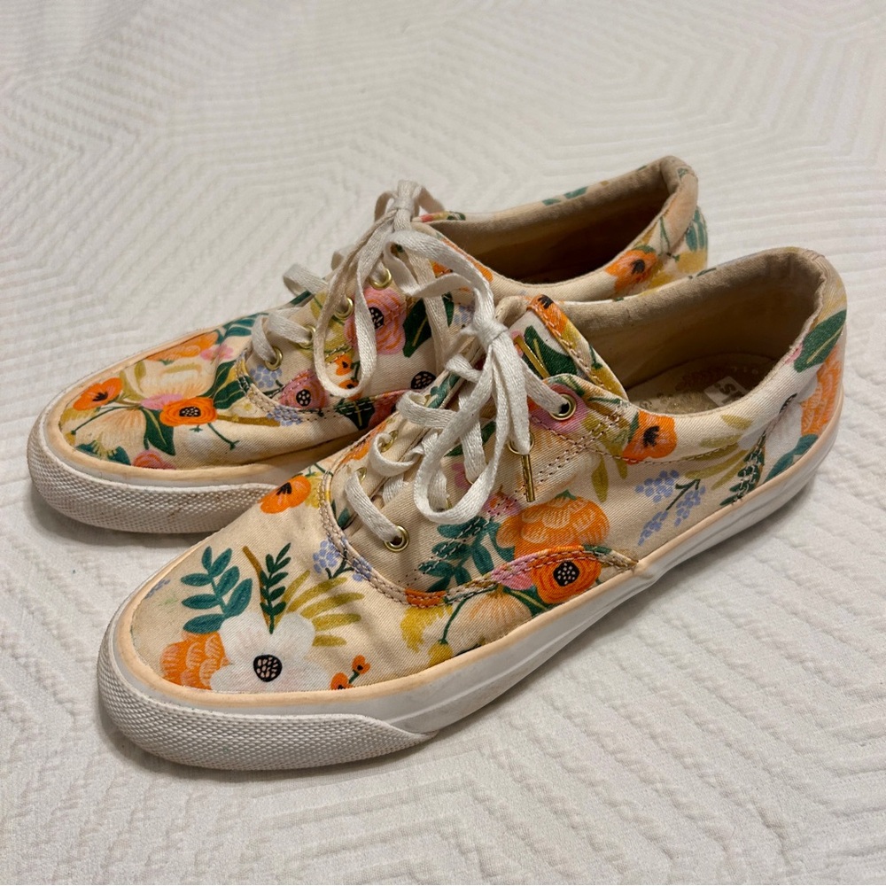 Rifle Paper Co. KEDs canvas shoes sneakers floral flowers lace-up